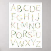 Floral ABC Alphabet Kinderzimmer Art Poster (Vorne)