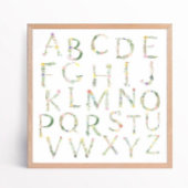 Floral ABC Alphabet Kinderzimmer Art Poster