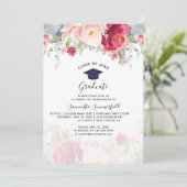 Floral Abschluss 2024 Script-Party Einladung (Stehend Vorderseite)