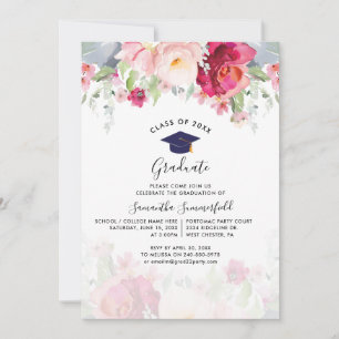Floral Abschluss 2024 Script-Party Einladung