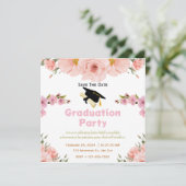 Floral Abschluss Save the Date Karte (Stehend Vorderseite)