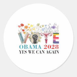 Floral Abstimmung Obama 2028 Lasse Korrektur Diese Runder Aufkleber