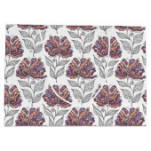 Floral Abstract Doodle Art Style Pink Purple Große Geschenktüte (Rückseite)