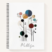 Floral abstract geometrical pattern notebook notizblock (Vorderseite)