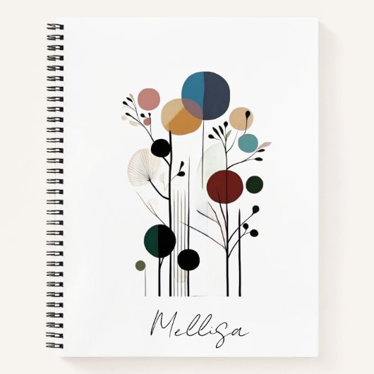 Floral abstract geometrical pattern notebook notizblock (Vorderseite)