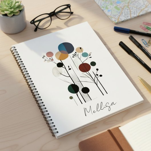 Floral abstract geometrical pattern notebook notizblock