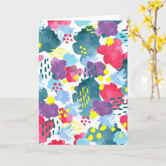 Floral Abstract  Karte (Gelbe Blume)
