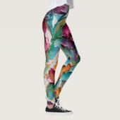 Floral Abstract Paint Pattern – Artistic Modern Leggings (Rechts)
