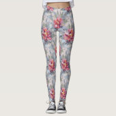 Floral Abstract Paint Pattern – Artistic Modern  Leggings (Vorderseite)