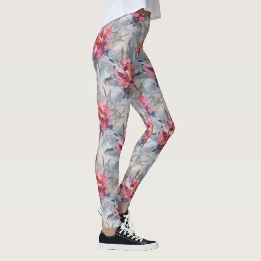 Floral Abstract Paint Pattern – Artistic Modern  Leggings (Rechts)