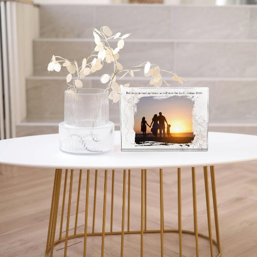 Floral Abstract w/ Bible Verse Custom Photo Block