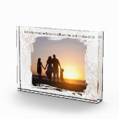 Floral Abstract w/ Bible Verse Custom Photo Block (Rechts)