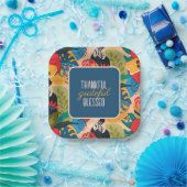 floral Abstrakt dankbar dankbar, gesegnet Pappteller (Party)