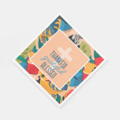 floral Abstrakt dankbar dankbar, gesegnet Serviette (Ecke)