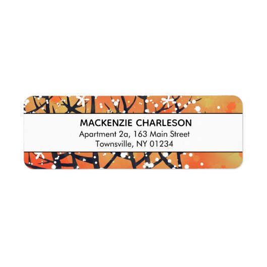 Floral Abstrakt Orange-Adresse (Vorne)