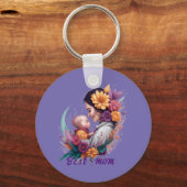 Floral abstrakt Vintag Beste Mutter Schlüsselanhänger (Vorderseite)