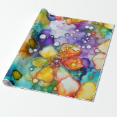 Floral Abstrakte Alkoholtinte Geschenkpapier (Ungerollt)