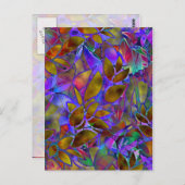 Floral Abstraktes Hartglas Postkarte (Vorne/Hinten)
