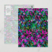 Floral Abstraktes Hartglas Postkarte (Vorne/Hinten)