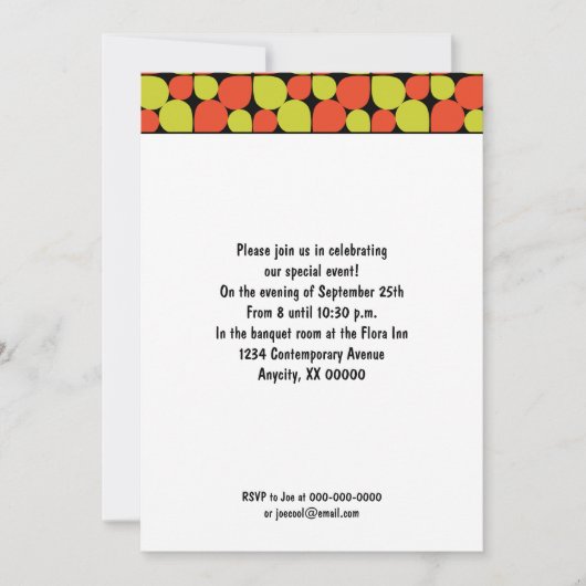 Floral Abstraktes Retro-Musterereignis Einladung (Vorderseite)