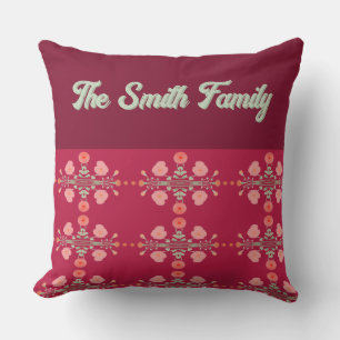 Floral Accented Burgundy Kissen