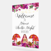 Floral Acryl Dholki Nachtzeichen Acrylschild (Winkel)