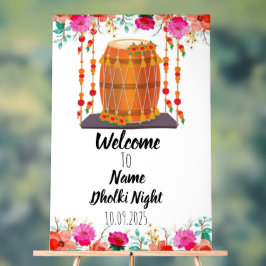 Floral Acryl Dholki Night-Zeichen Acrylschild