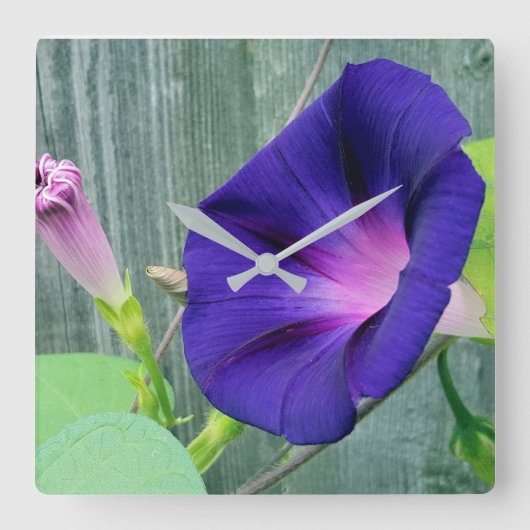 Floral-Acryl Quadratische Wanduhr (Vorderseite)