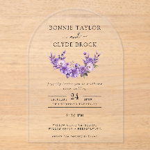 Floral Acrylic Arch Wedding Invitation Suite
