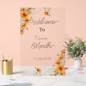 Floral Acrylic Mendhi Acrylschild (Hochzeit)