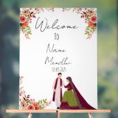 Floral Acrylzeichen Mendhi Acrylschild (Neutral)