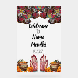 Floral Acrylzeichen Mendhi Acrylschild