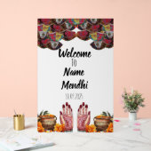 Floral Acrylzeichen Mendhi Acrylschild (Hochzeit)