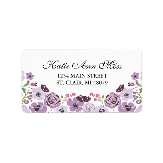 Floral Address Label | LILA Adressaufkleber (Vorne)