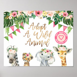 Floral Adoptiere ein Geburtstagszeichen von Wildti Poster