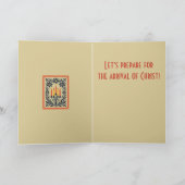 Floral Advent Candelabra Stylized Nordic Christmas Karte (Innenseite)