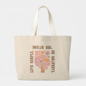 Floral Aesthetic Motivational Gift Tote bag Jumbo Stoffbeutel (Rückseite)
