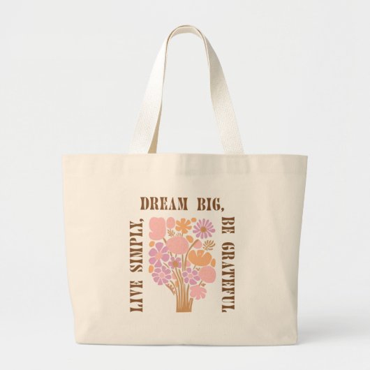 Floral Aesthetic Motivational Gift Tote bag Jumbo Stoffbeutel (Vorne)