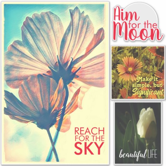 Floral Affirmation 4 Piece Collection Aufkleber (Vorderseite)