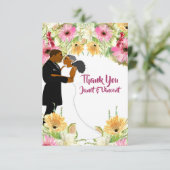 Floral African American Wedple Danke (Stehend Vorderseite)