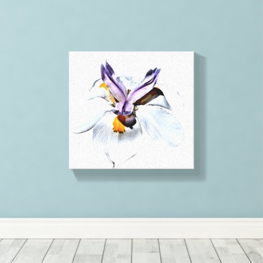 Floral African Iris Leinwanddruck (Insitu (Holzboden))