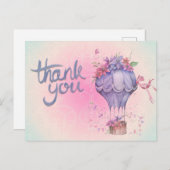 Floral Air Balloon Vielen Dank Postkarte (Vorne/Hinten)