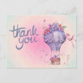 Floral Air Balloon Vielen Dank Postkarte