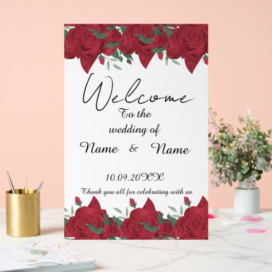 Floral-Akryling Acrylschild (Hochzeit)