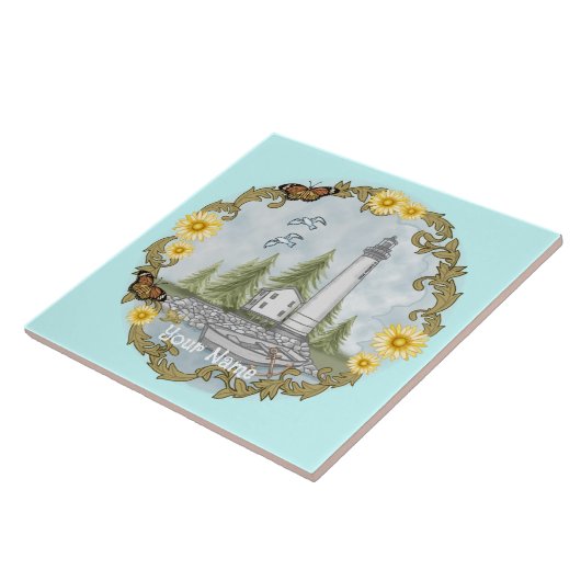 Floral Alabama Leuchtturmziegel Fliese (Seite)