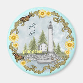 Floral Alabama Lighthouse Magnet (Vorne)