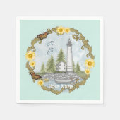 Floral Alabama Lighthouse Serviette (Vorderseite)