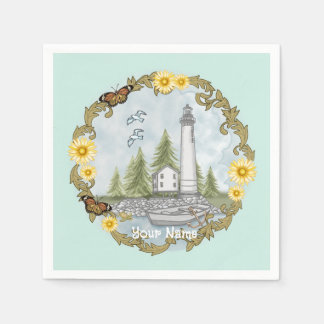 Floral Alabama Lighthouse Serviette