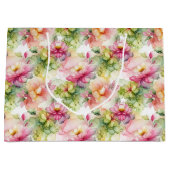 Floral Alcohol Ink Style Pattern Große Geschenktüte (Vorderseite)