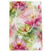 Floral Alcohol Ink Style Pattern Wine Small and Mittlere Geschenktüte (Vorderseite)